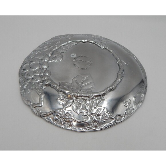 Arthur Court Cheese Set Tray Plate & Spreader Knife Grapes Leaves 2000 Design - Picture 6 of 10